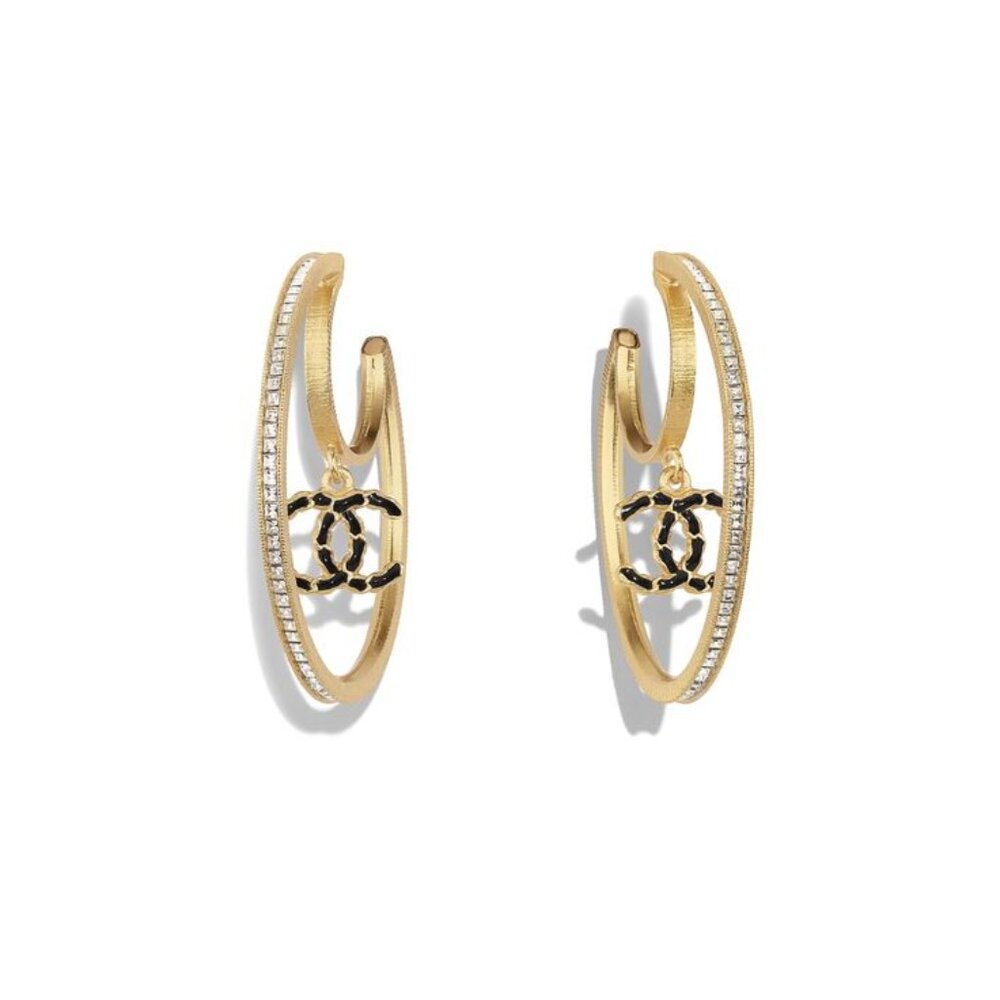 NWT 2020 Authentic CHANEL Large CC Hoop Earrings